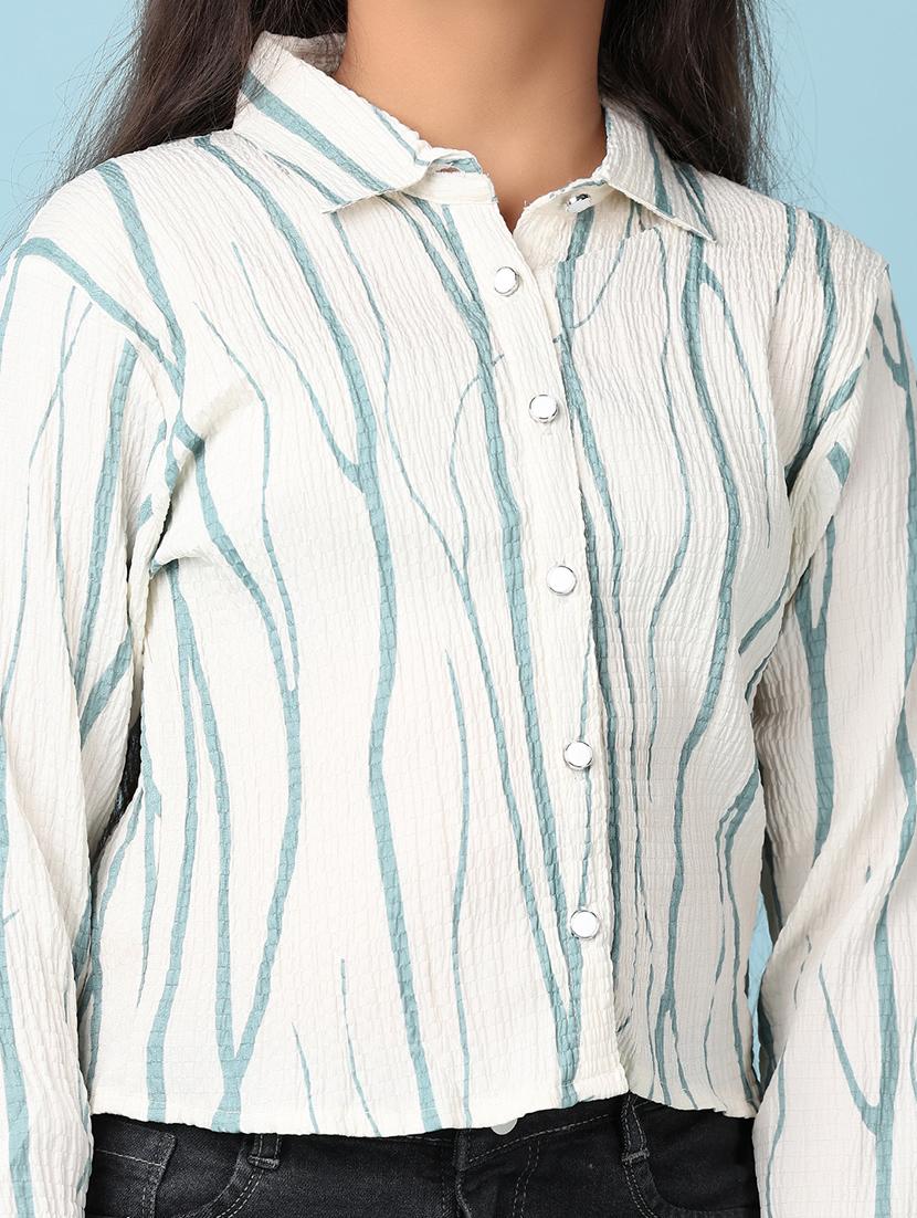 girls white printed long sleeve shirts top - 21550509 - Standard Image - 5