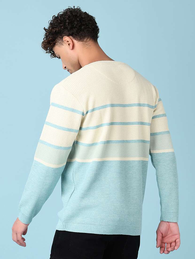 men long sleeves color block pullover - 21550511 -  Standard Image - 3