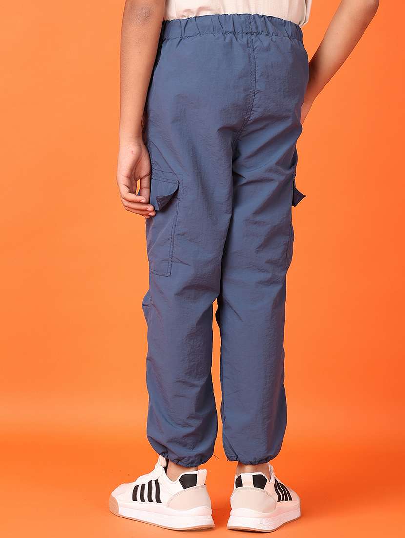 boys blue solid full length jogger - 21550537 -  Standard Image - 3