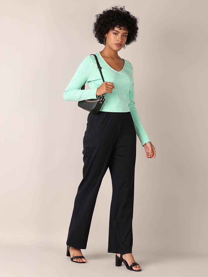 women solid long sleeves regular top - 21550622 -  Standard Image - 3