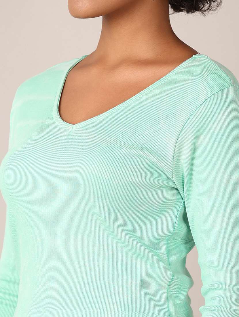 women solid long sleeves regular top - 21550622 -  Standard Image - 5