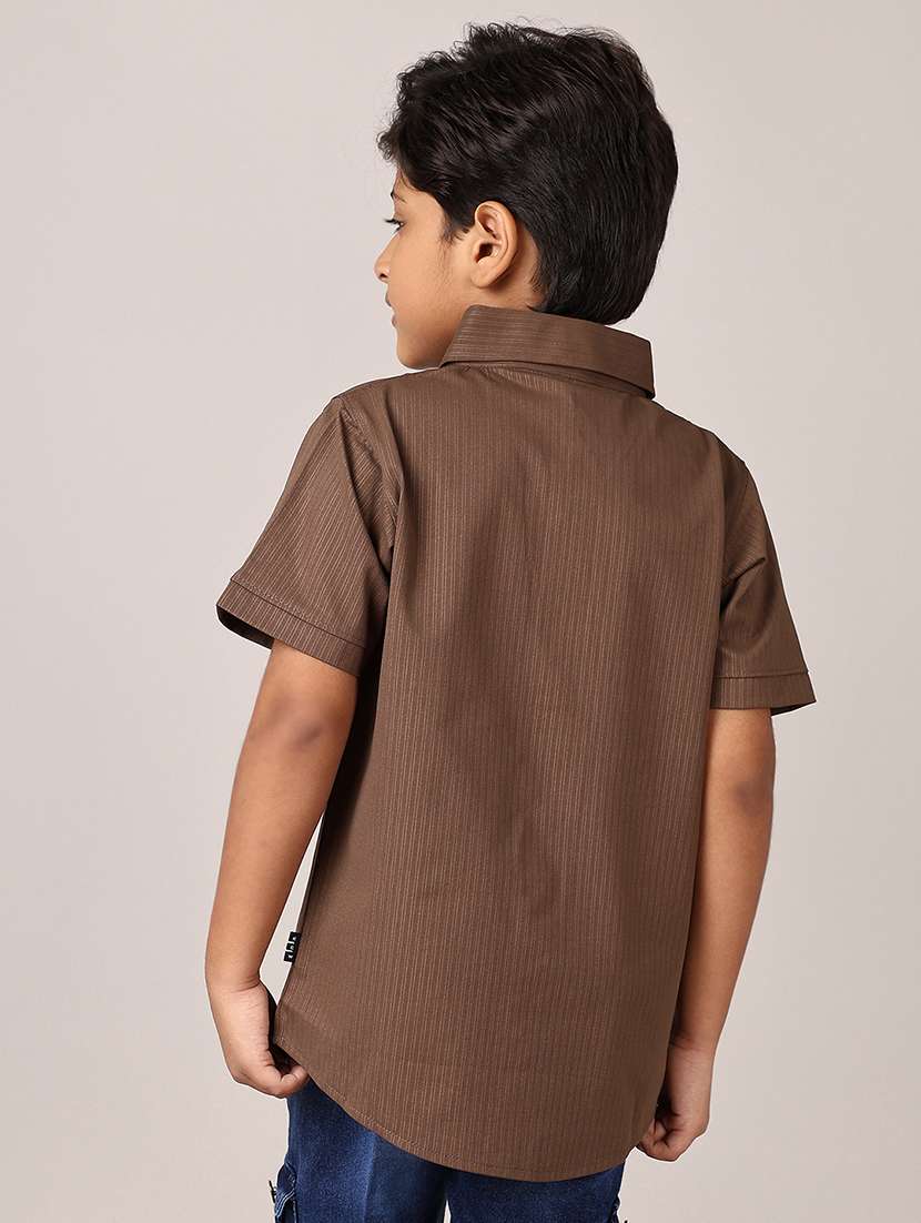 boys striped collared short sleeves shirt - 21550624 -  Standard Image - 3
