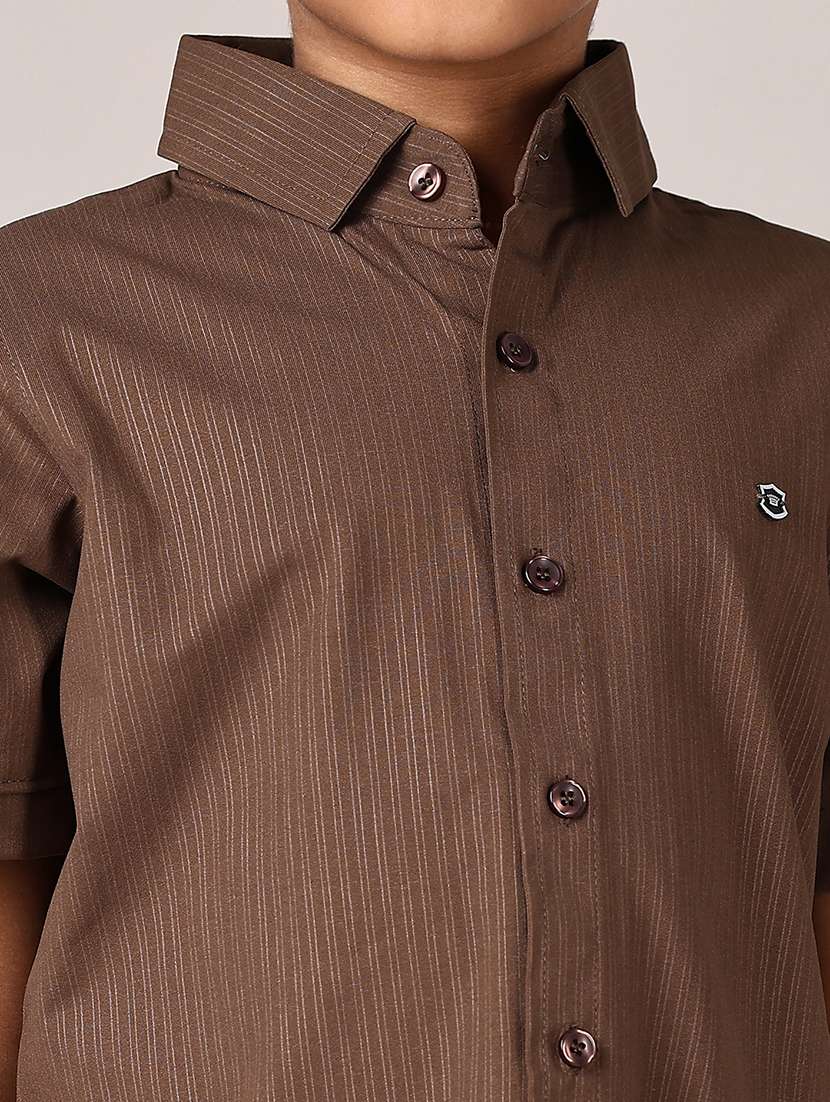 boys striped collared short sleeves shirt - 21550624 -  Standard Image - 5