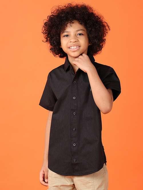 boys short sleeves striped shirt - 21550625 - Standard Image - 0