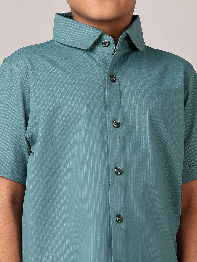 boys striped collared short sleeves shirt - 21550630 -  Standard Image - 5