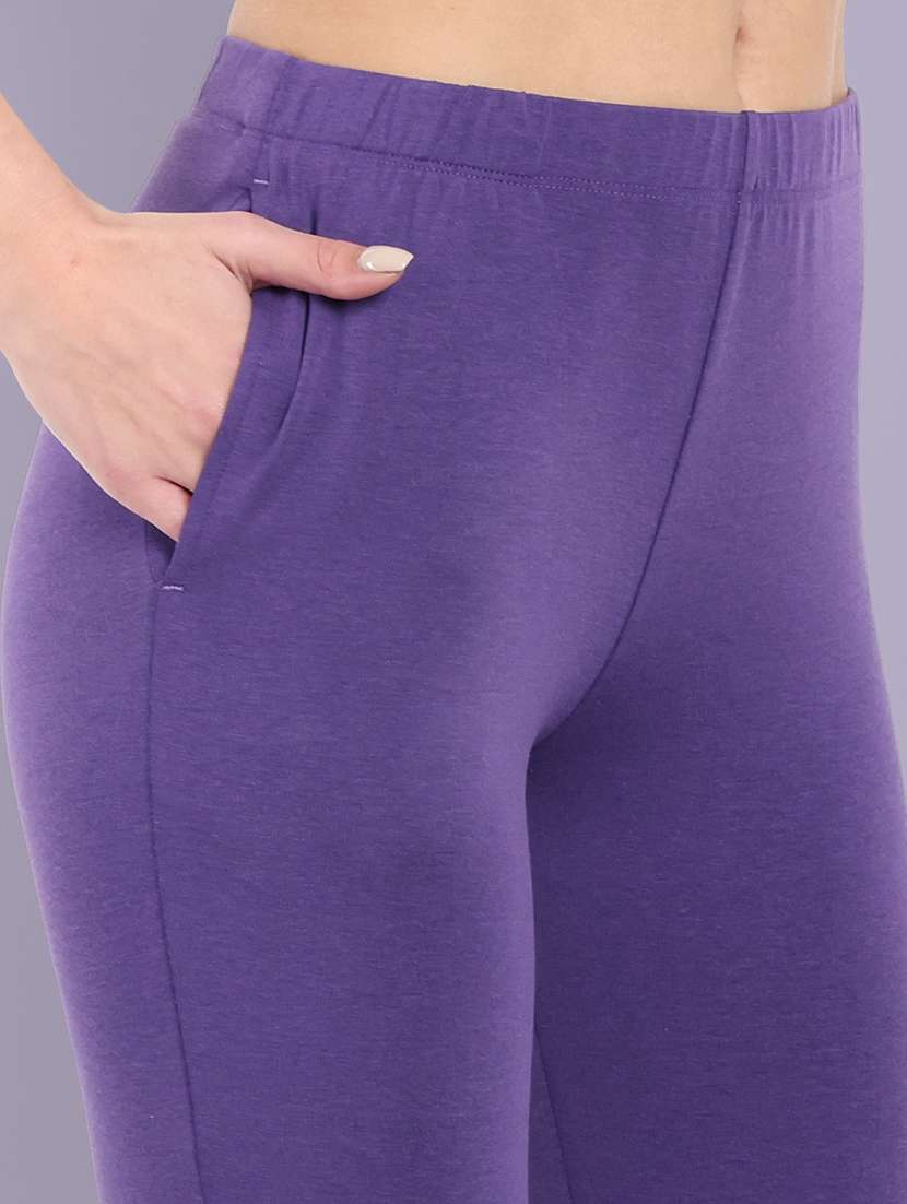 women solid ankle length leggings - 21550961 -  Standard Image - 5