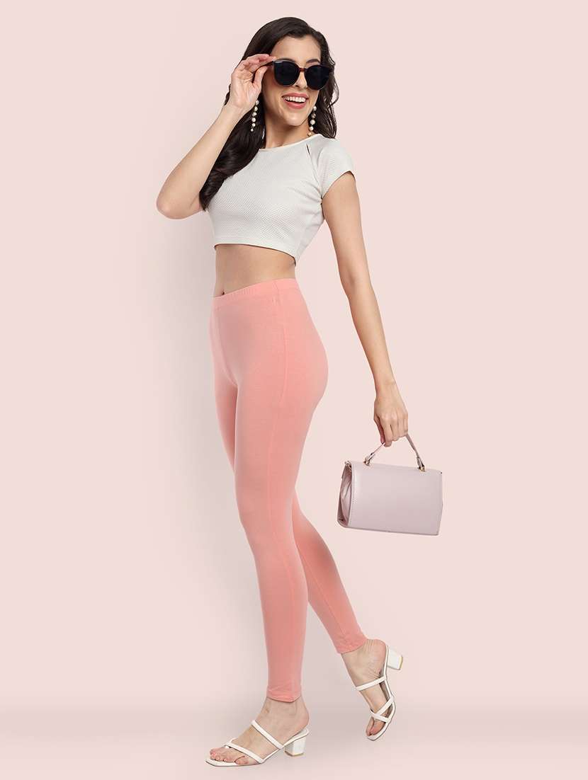 women solid ankle length leggings - 21550962 - Standard Image - 3
