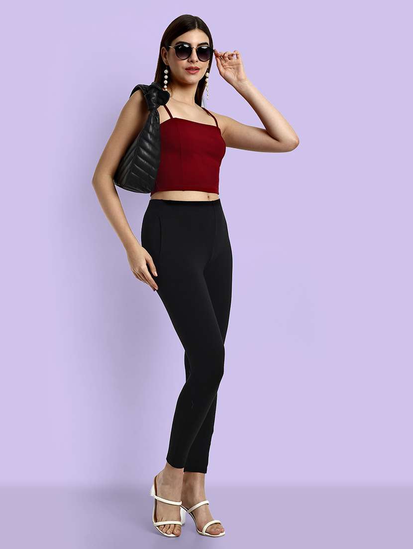 women solid ankle length leggings - 21550988 - Standard Image - 3