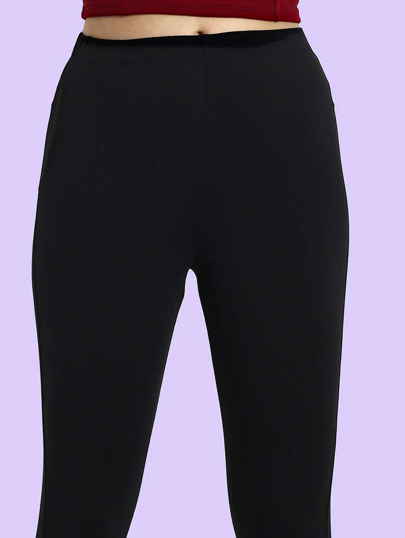 women solid ankle length leggings - 21550988 - Standard Image - 5