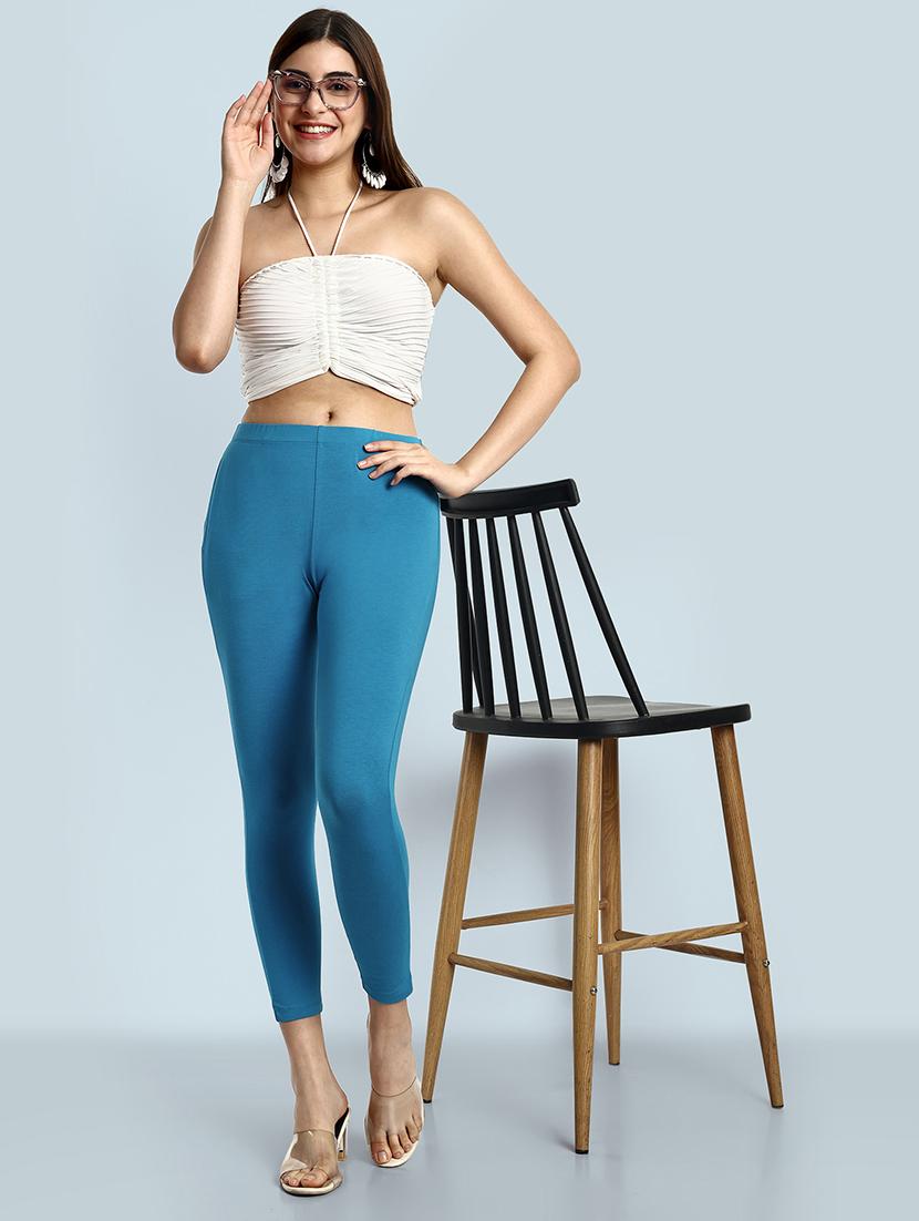 women solid ankle length leggings - 21550989 - Standard Image - 3