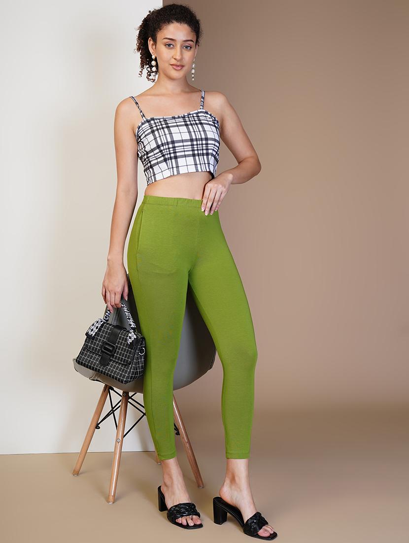 women solid ankle length leggings - 21550993 - Standard Image - 3