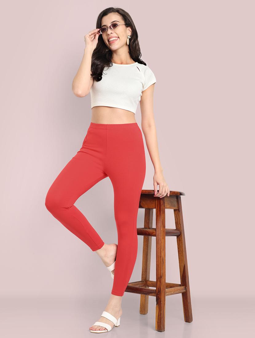 women solid ankle length leggings - 21550994 - Standard Image - 3