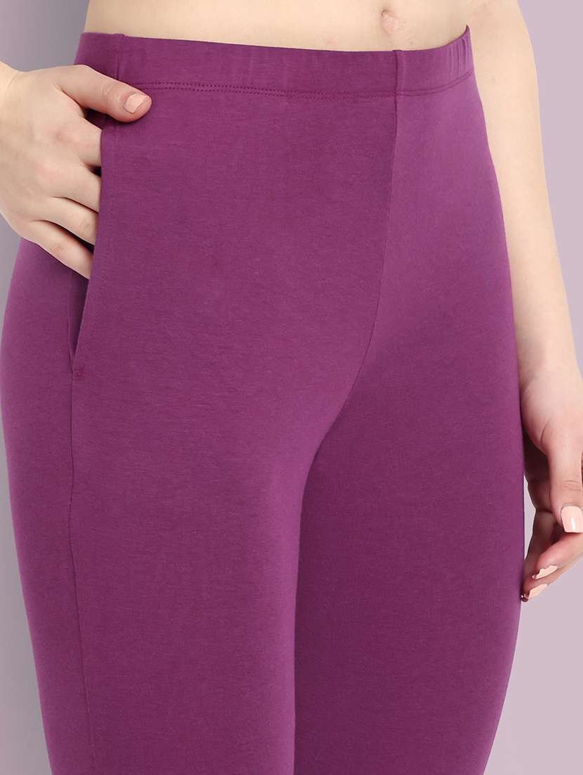 women solid ankle length leggings - 21550996 - Standard Image - 5