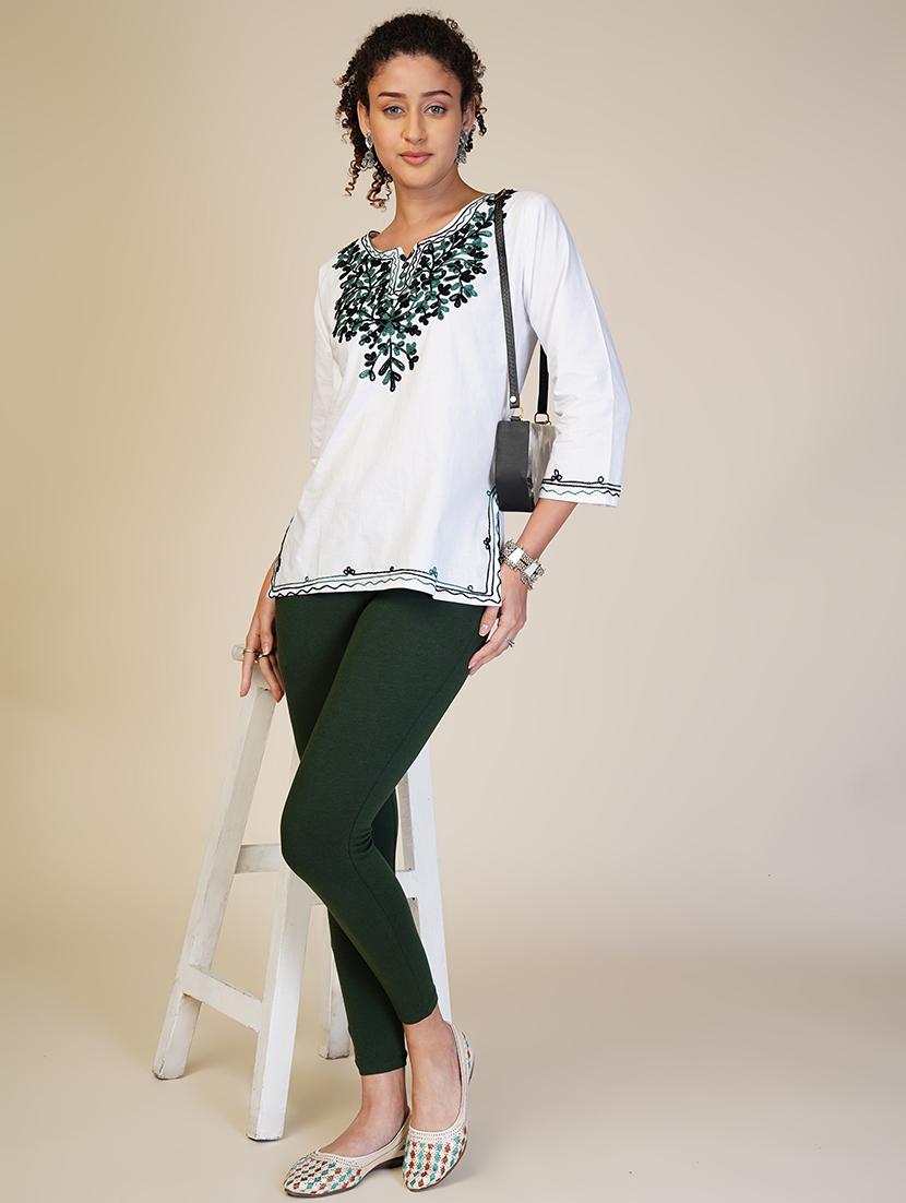 women solid ankle length leggings - 21551014 - Standard Image - 3