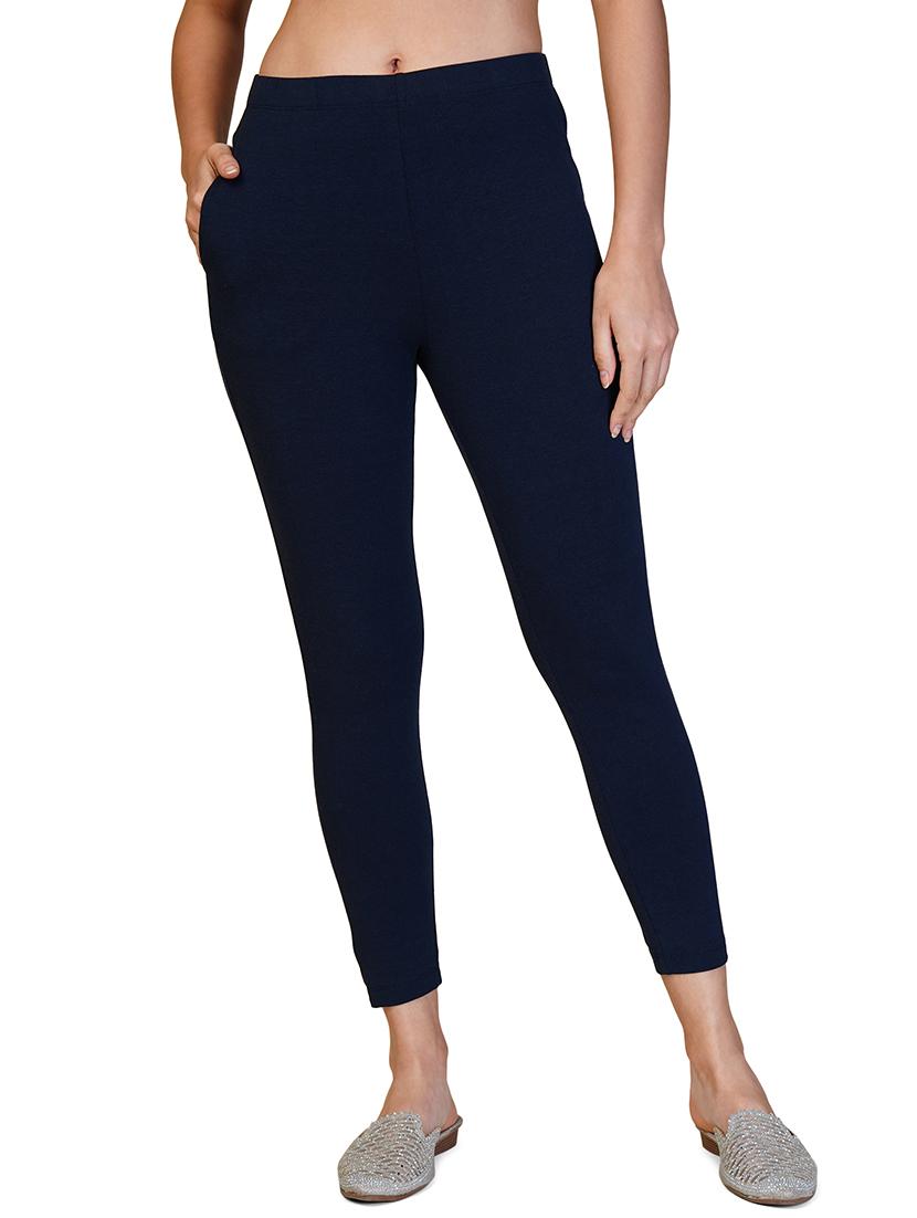 women solid ankle length leggings
