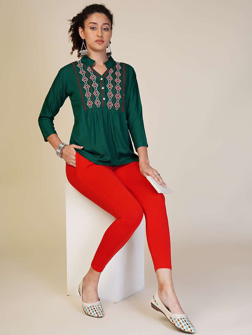women solid ankle length leggings - 21551023 - Standard Image - 3