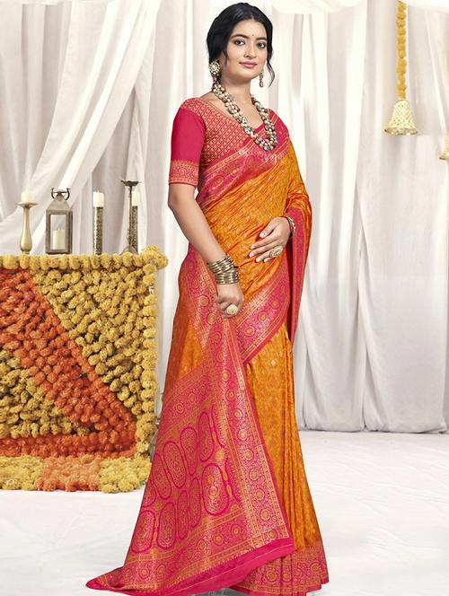 women zari work banarasi saree with blouse - 21551134 -  Standard Image - 0