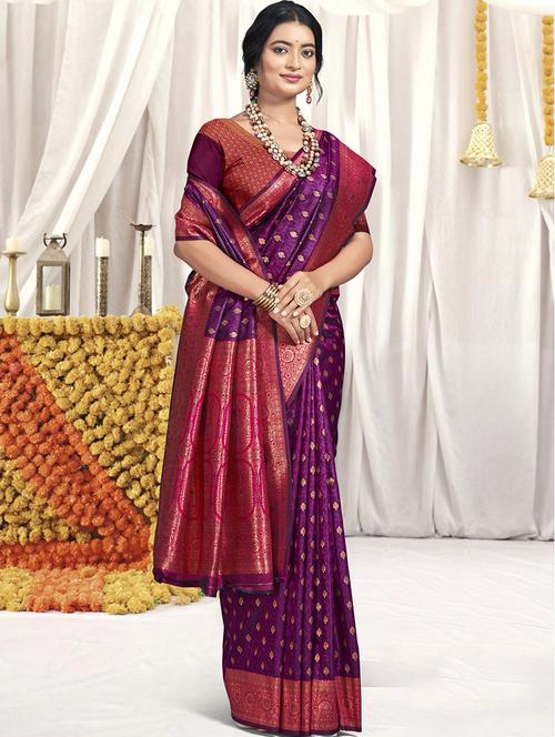 women zari work banarasi saree with blouse - 21551138 - Standard Image - 0
