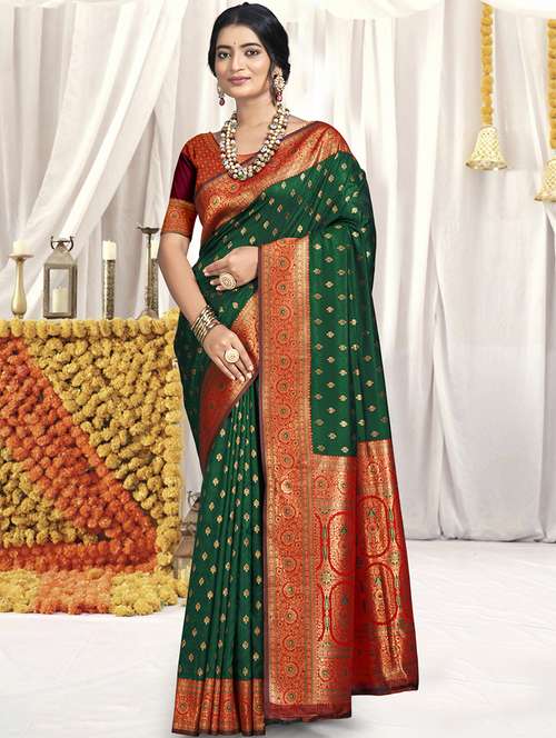 women zari work banarasi saree with blouse - 21551139 -  Standard Image - 0
