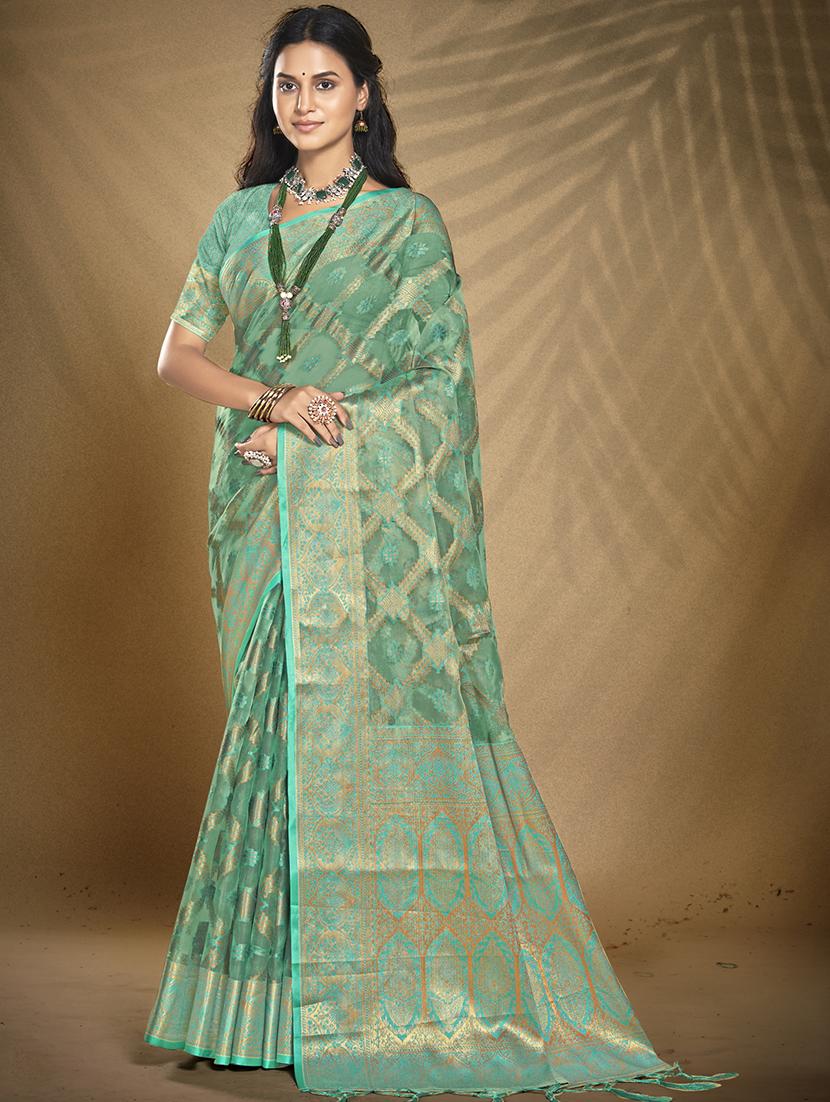 women self design banarasi saree with blouse - 21551180 -  Zoom Image - 0