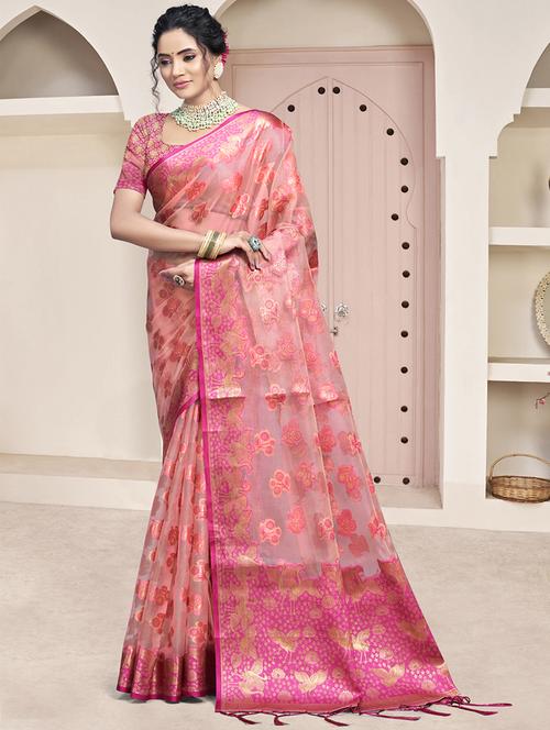 women zari work banarasi saree with blouse - 21551185 - Standard Image - 0