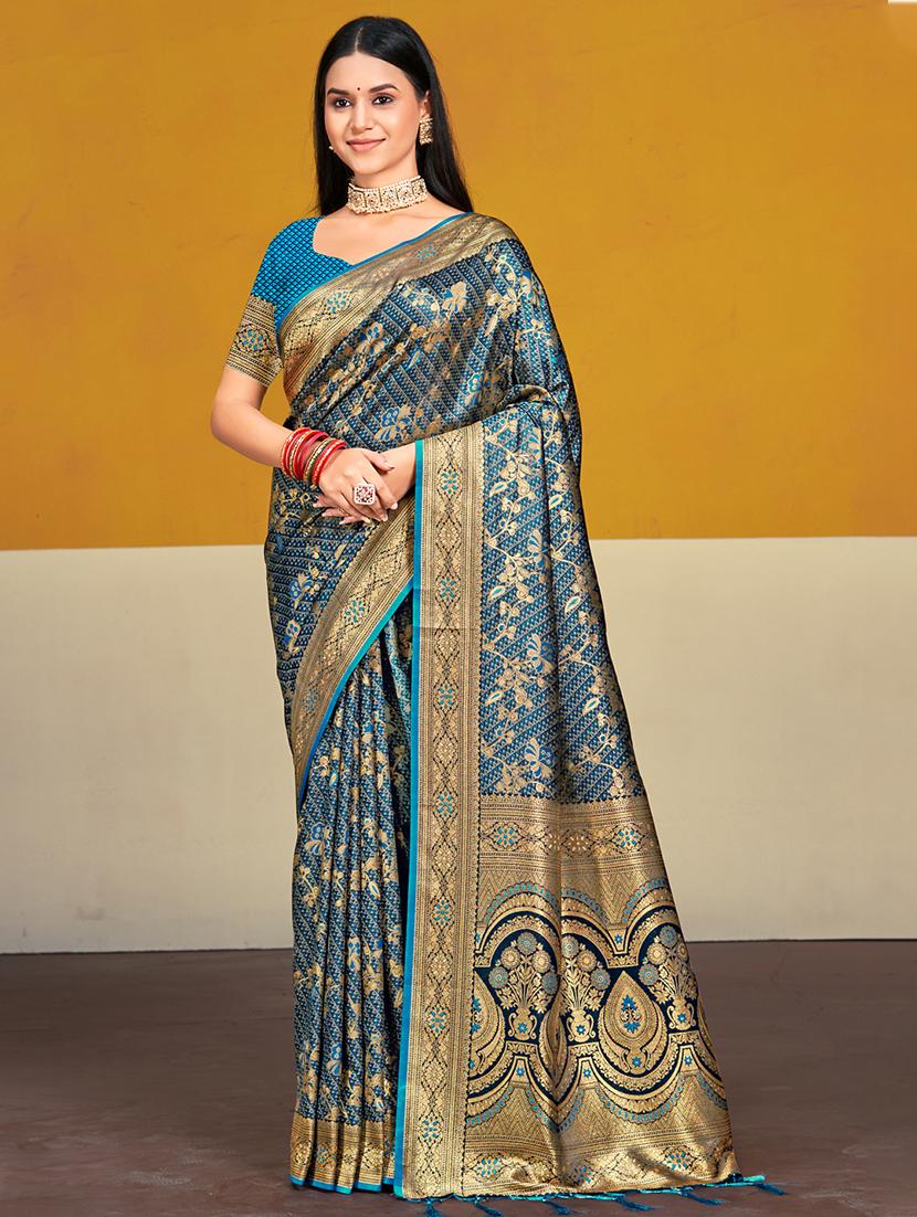 women zari work banarasi saree with blouse - 21551314 - Zoom Image - 0