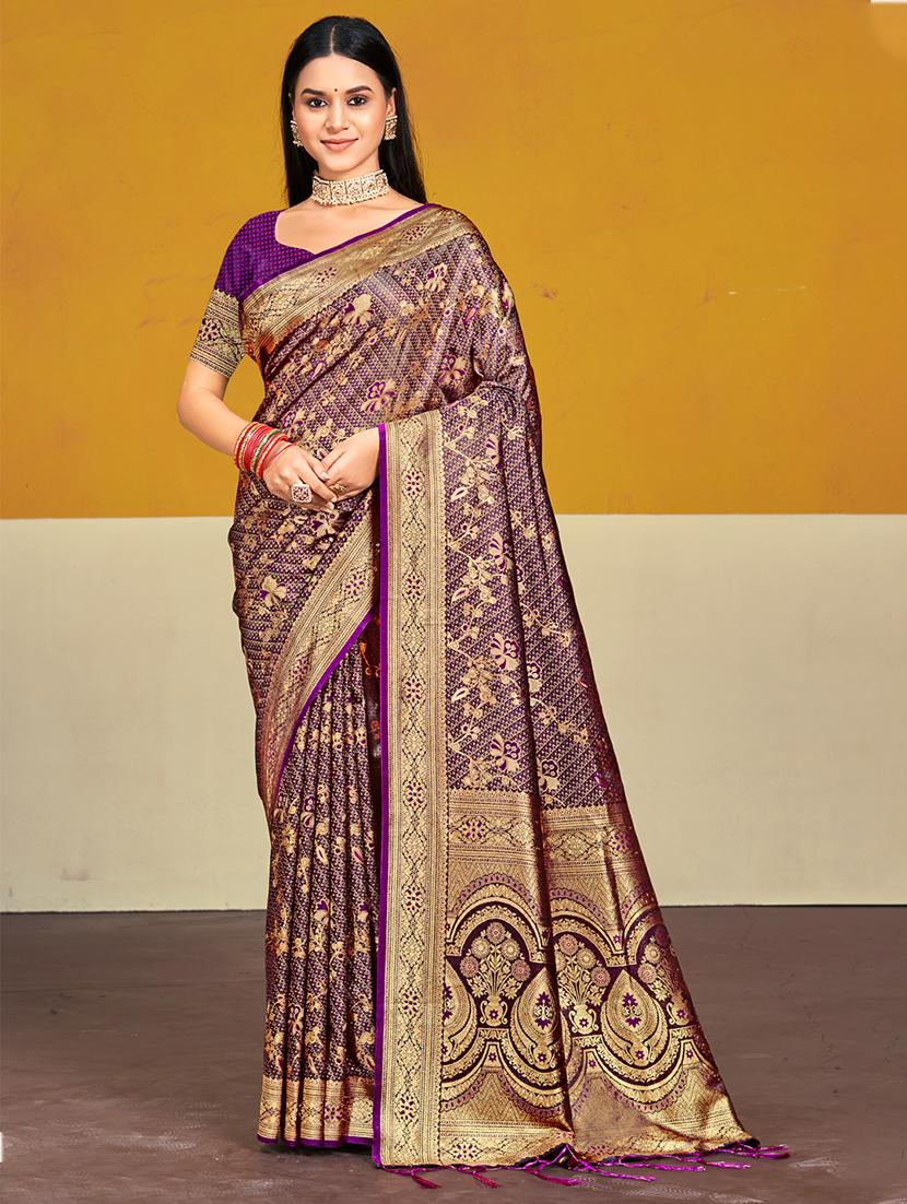 women zari work banarasi saree with blouse - 21551317 - Zoom Image - 0