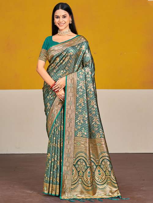women zari work banarasi saree with blouse - 21551384 - Standard Image - 0