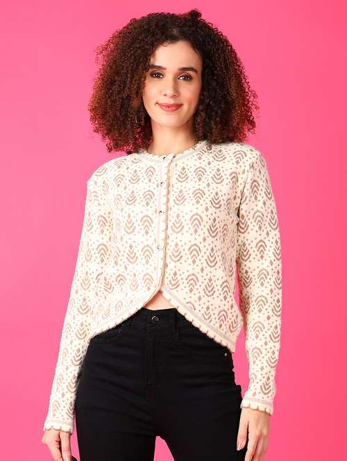 women self designed long sleeve cardigan - 21551469 -  Standard Image - 0