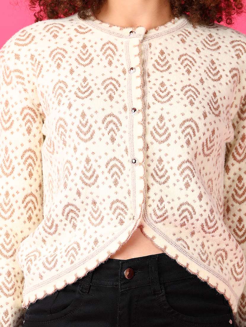 women self designed long sleeve cardigan - 21551469 -  Standard Image - 5