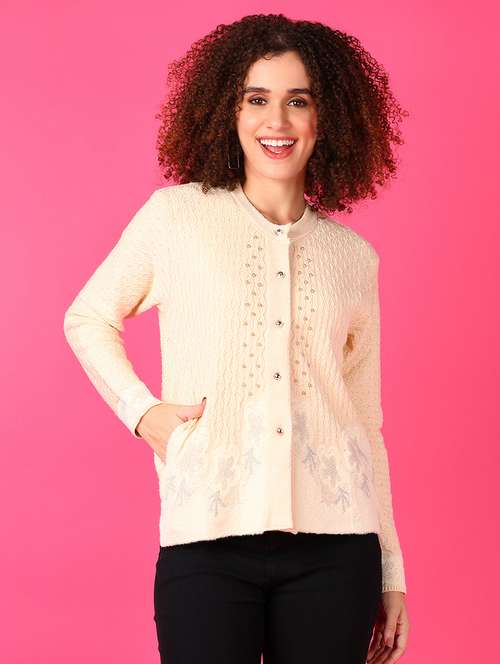 women self designed long sleeve cardigan - 21551470 -  Standard Image - 0