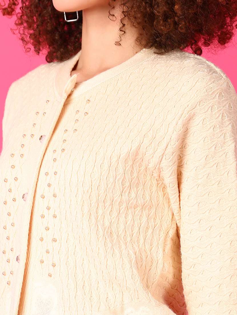 women self designed long sleeve cardigan - 21551470 -  Standard Image - 5