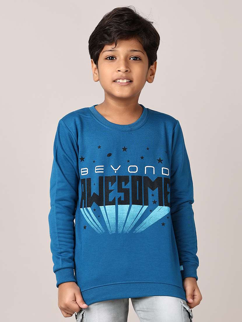 boys front print long sleeve sweatshirts