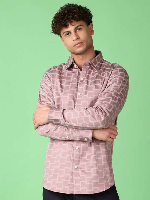 men printed long sleeve casual shirt - 21551472 - Standard Image - 0