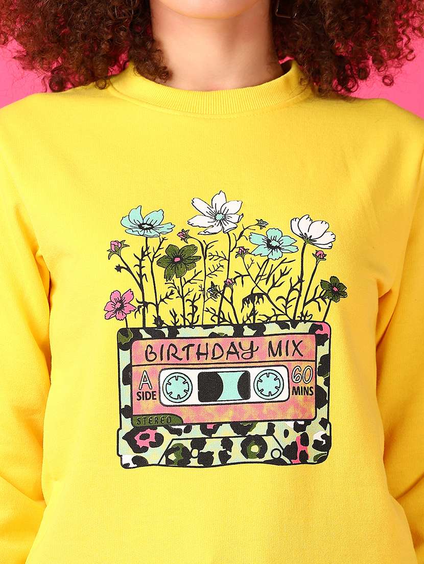 women front print long sleeves sweatshirt - 21551474 -  Standard Image - 5