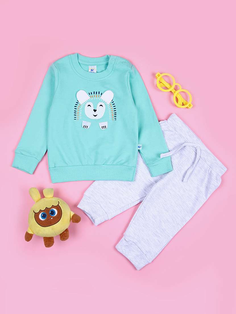 boys printed casual wear full length set