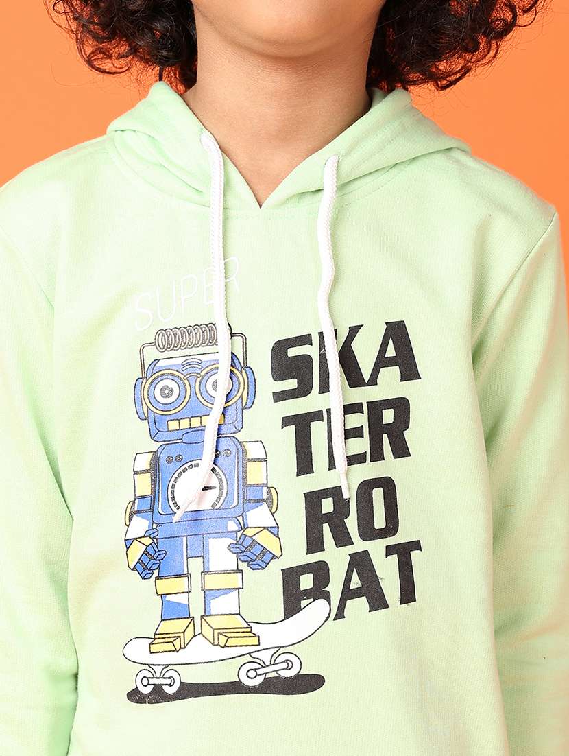 boys front print hooded sweatshirt - 21551485 -  Standard Image - 5