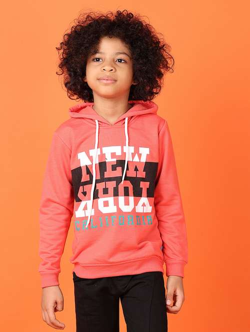 boys front print hooded sweatshirt - 21551486 -  Standard Image - 0