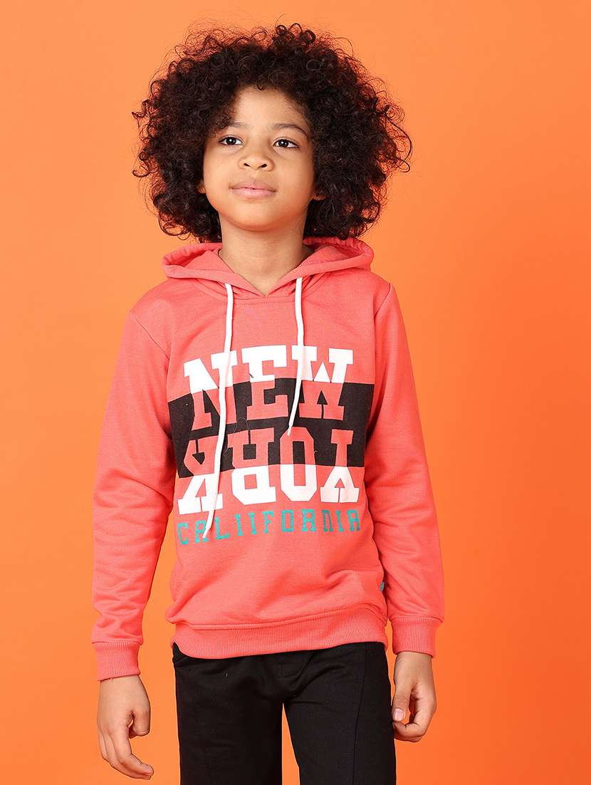 boys front print hooded sweatshirt - 21551486 -  Zoom Image - 0