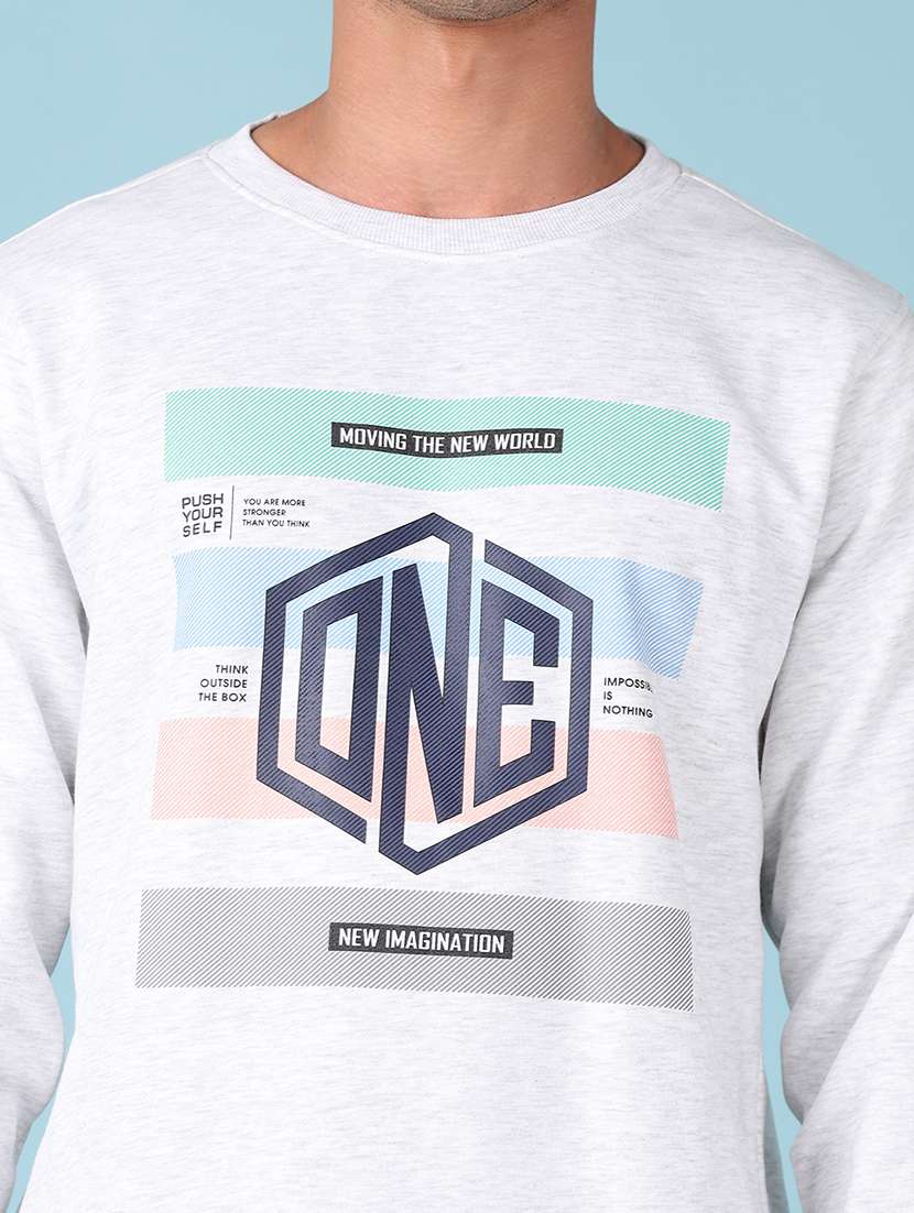 men long sleeves front print sweatshirt - 21551488 -  Standard Image - 5