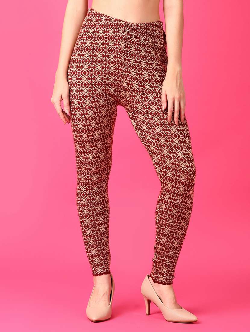 women self design woolen legging