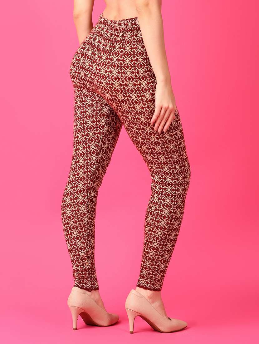 women self design woolen legging - 21551492 -  Standard Image - 3