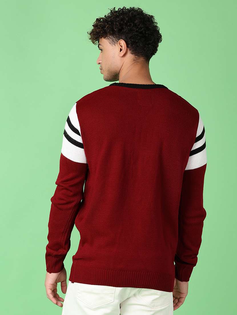 men long sleeves color block pullover - 21551516 -  Standard Image - 3