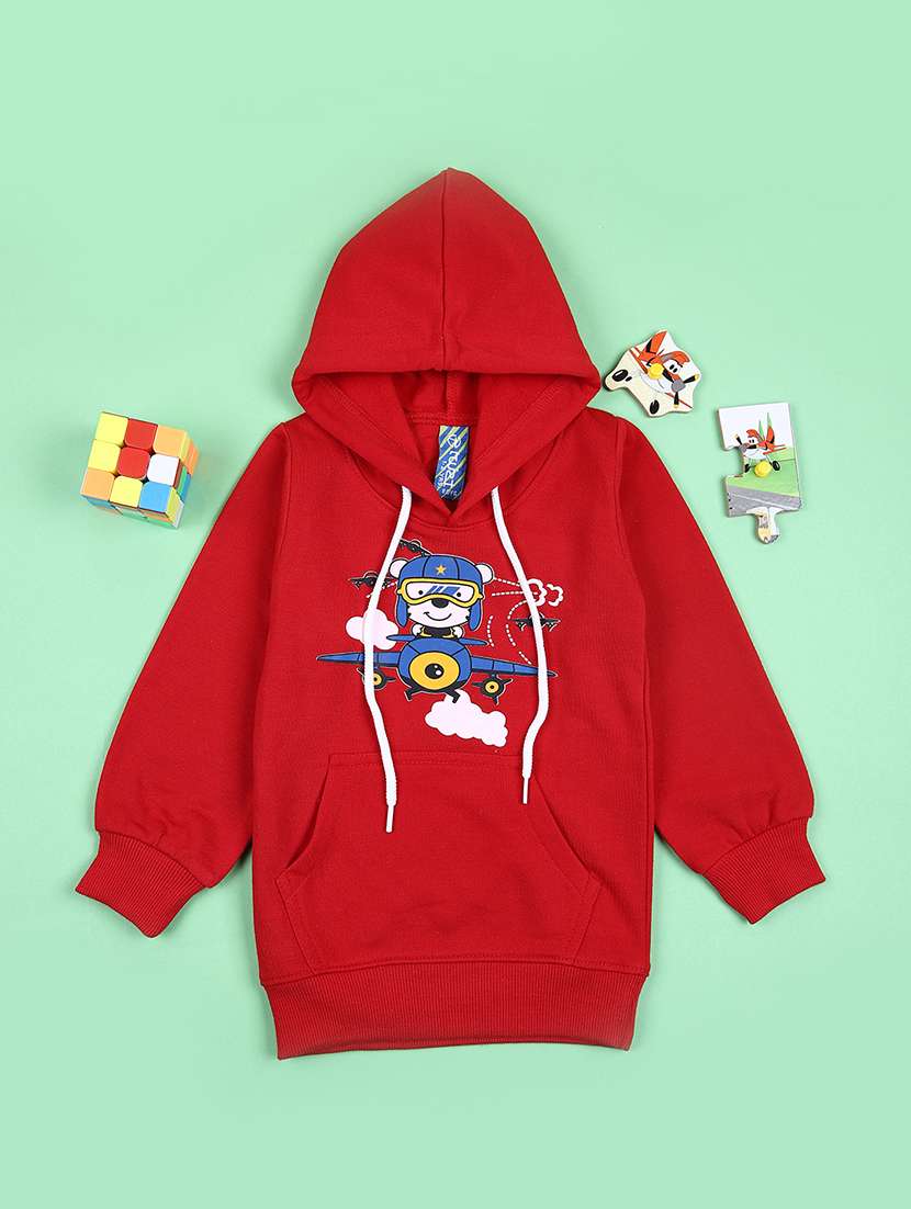 boys front print hooded sweatshirt - 21551529 -  Zoom Image - 0