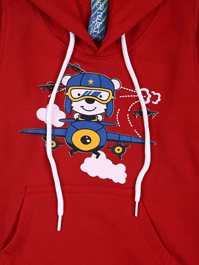 boys front print hooded sweatshirt - 21551529 -  Standard Image - 3