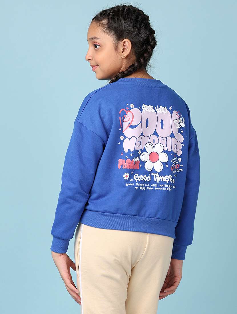 girls front & back print long sleeve sweatshirt - 21551536 -  Standard Image - 3
