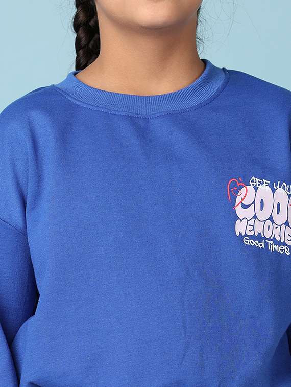 girls front & back print long sleeve sweatshirt - 21551536 -  Standard Image - 5