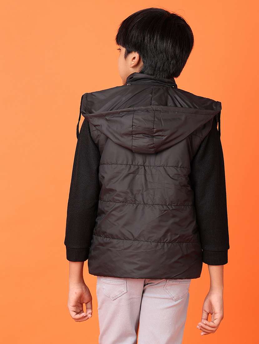 boys color block sleeveless hooded bomber jacket - 21551543 -  Standard Image - 3