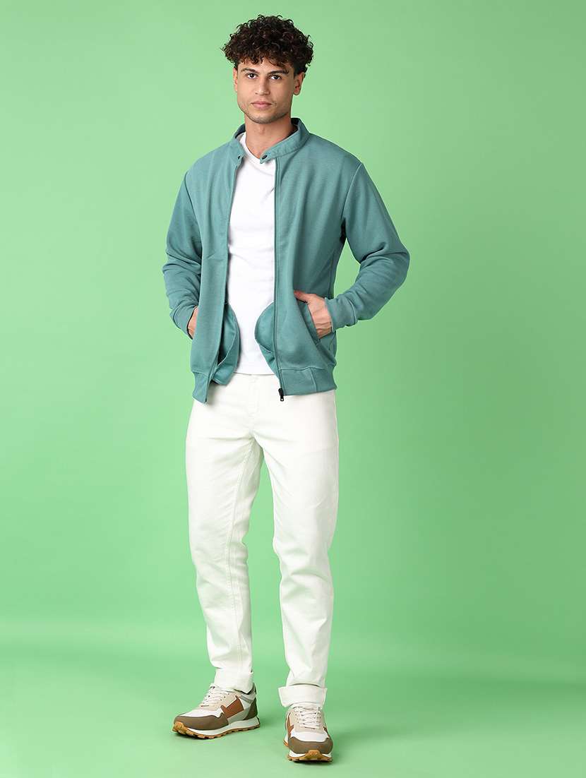 men long sleeves solid casual jacket - 21551555 -  Standard Image - 3