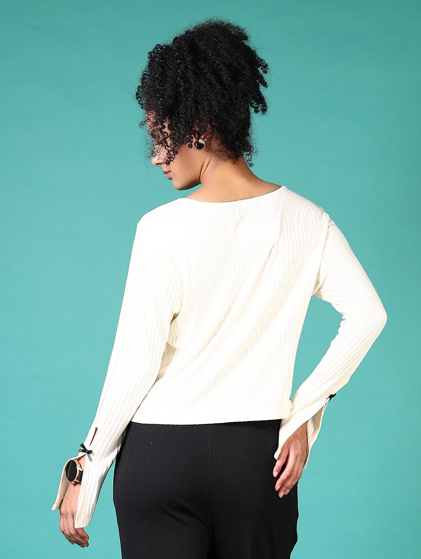 women solid long sleeve top - 21551558 - Standard Image - 3